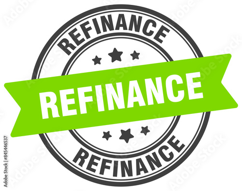 refinance stamp. refinance label on transparent background. round sign