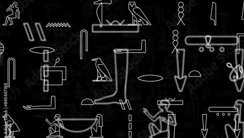  Hieroglyphic symbols overlay [Green screen]