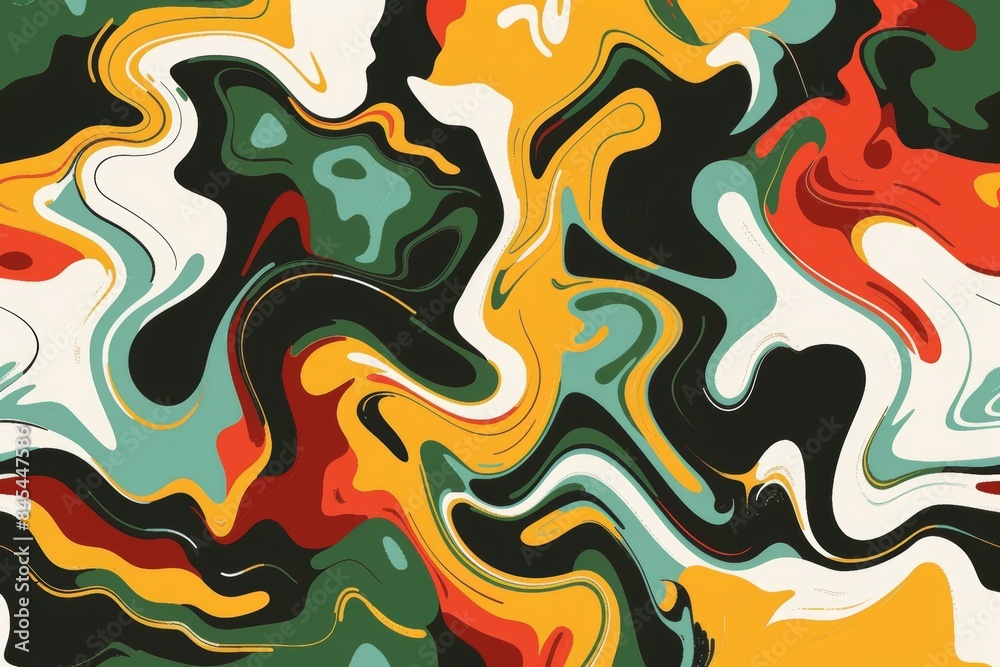 Abstract colorful liquid swirl pattern in modern art style Abstract colorful liquid swirl pattern in modern art style