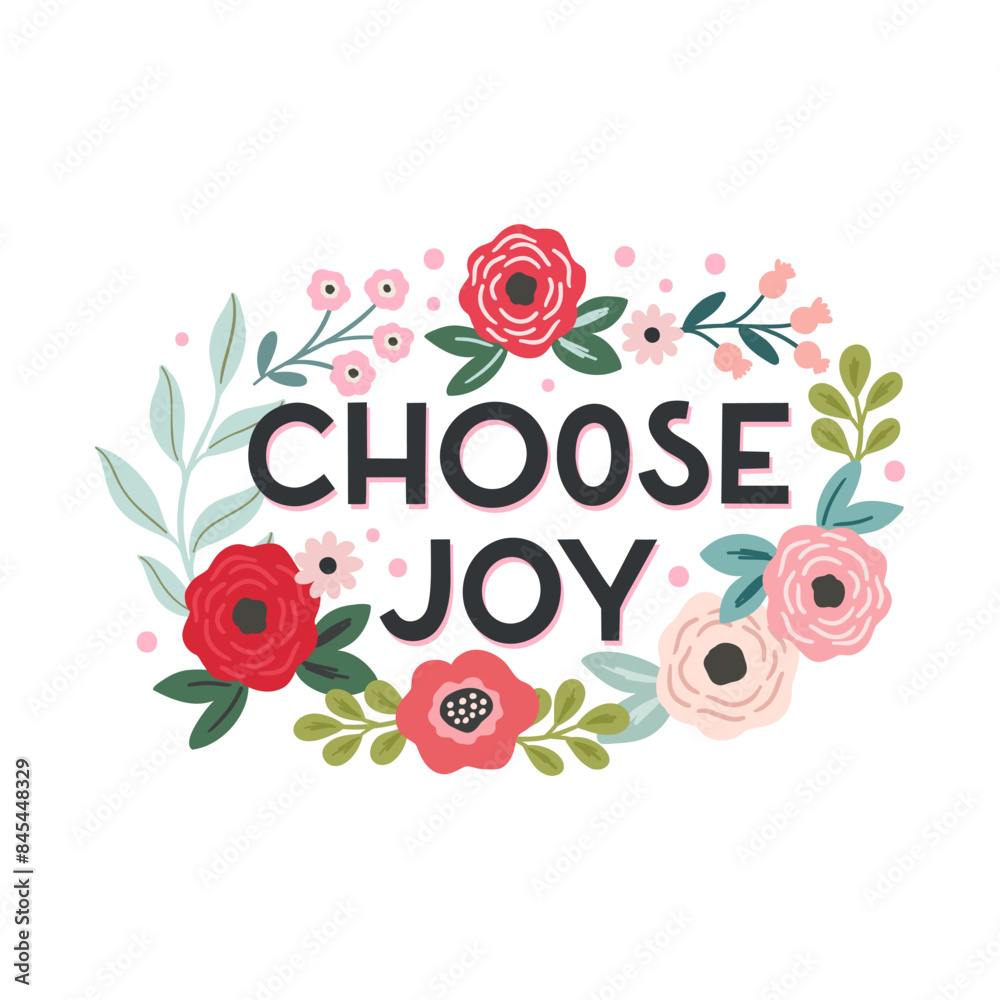 custom made wallpaper toronto digitalVector illustration lettering quote with hand drawn flower illustration, isolated on white background, t-shirt design, poster, flyer, stationery