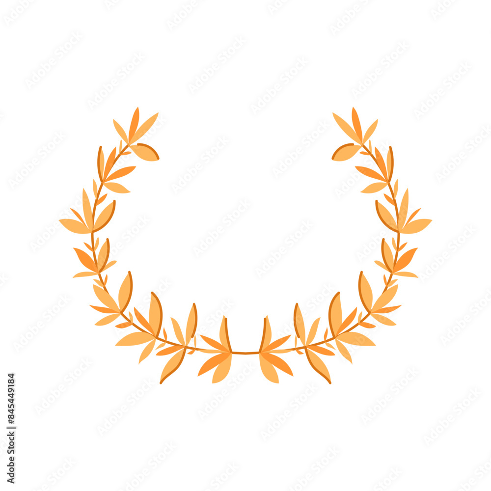 leaf gold laurel cartoon. badge victory, frame trophy, symbol label leaf gold laurel sign. isolated symbol vector illustration leaf gold laurel cartoon. badge victory, frame trophy, symbol label leaf gold laurel sign. isolated symbol vector illustration