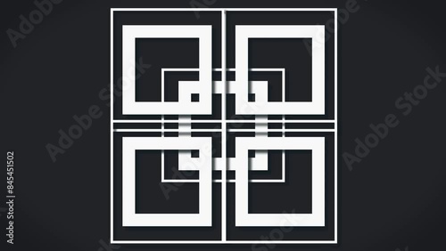 black and white door, the rotation of the box in the frame which creates a magical effect