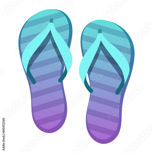 Flip flops set. Vector clipart isolated on white background.