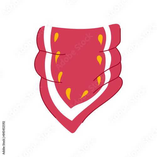 neckerchief handkerchief wild west cartoon. ern red, bandit neck, kerchief knot neckerchief handkerchief wild west sign. isolated symbol vector illustration