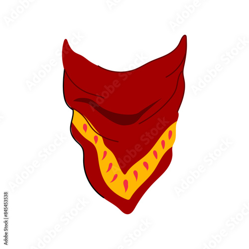 neck handkerchief wild west cartoon. kerchief knot, mask band, style poster neck handkerchief wild west sign. isolated symbol vector illustration