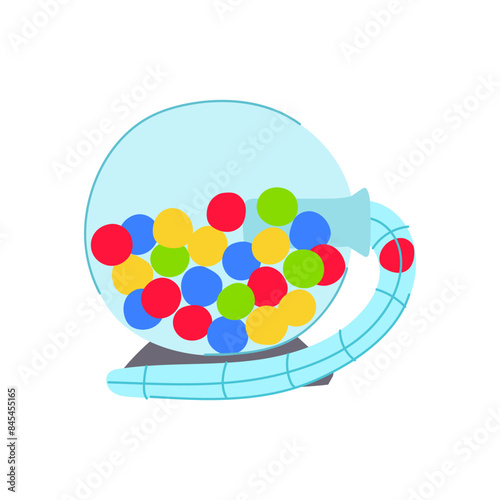 draw lotto ball machine cartoon. raffle online, neon toy, drum ticket draw lotto ball machine sign. isolated symbol vector illustration