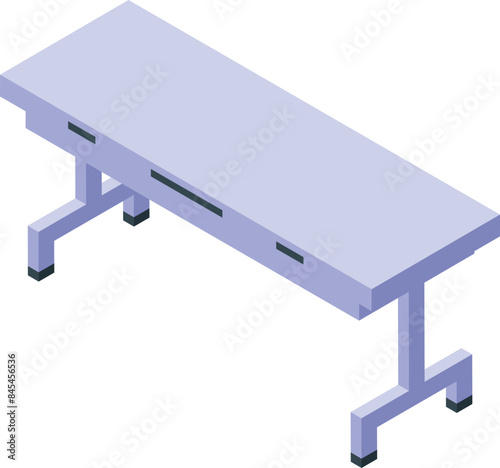 Medical examination table being cleaned by hospital staff in sterile room