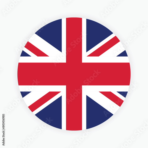 National Flag of United Kingdom. United Kingdom flag. United Kingdom Round flag.
