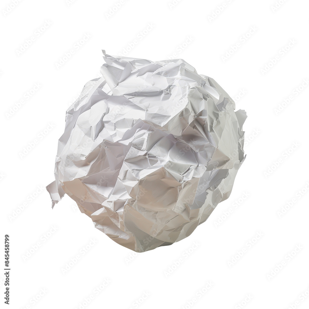 Crumpled white paper ball isolated on a white background. Perfect for concepts of waste, recycling, or frustration. Crumpled white paper ball isolated on a white background. Perfect for concepts of waste, recycling, or frustration.