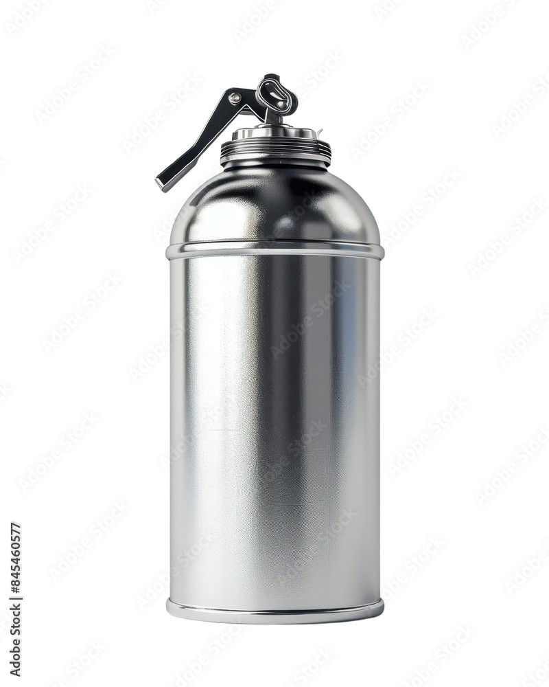 Shiny metal aerosol spray can isolated on a white background, perfect for product advertising and design projects. Shiny metal aerosol spray can isolated on a white background, perfect for product advertising and design projects.