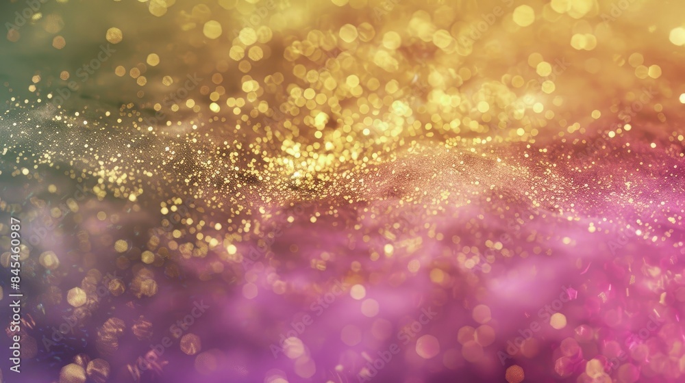 Shiny gold on a simple backdrop of purple pink and green Shiny gold on a simple backdrop of purple pink and green