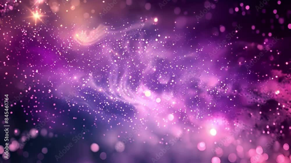 Animated Abstract background and Fading purple Particles designed background, texture or pattern concept Glitter pink and purple particles flickering bokeh effect 4k