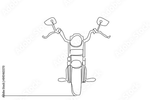 old vintage motorcycle object vehicle front view one line art design vector
