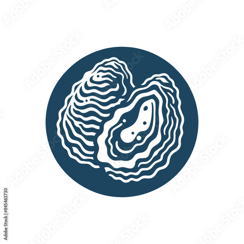 Oysters. Logo, icon, emblem, sign. simple vector illustration, thick outline