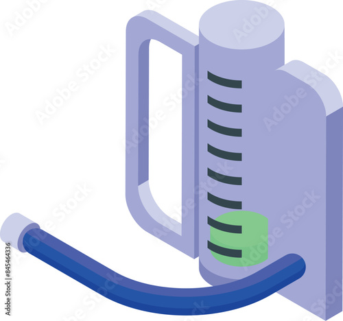 Modern sphygmomanometer measuring blood pressure with green indicator showing healthy level