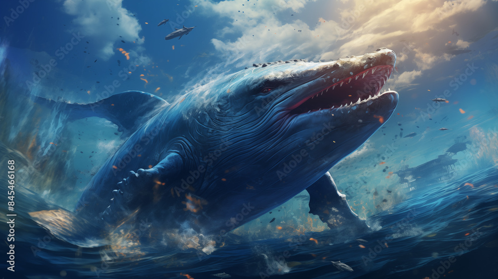 Fototapeta premium Epic Whale Breaching Action