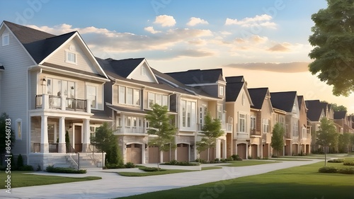 Townhouse and villa communities, luxury housing row houses, residential project investment or listing, and real estate development property market banner
