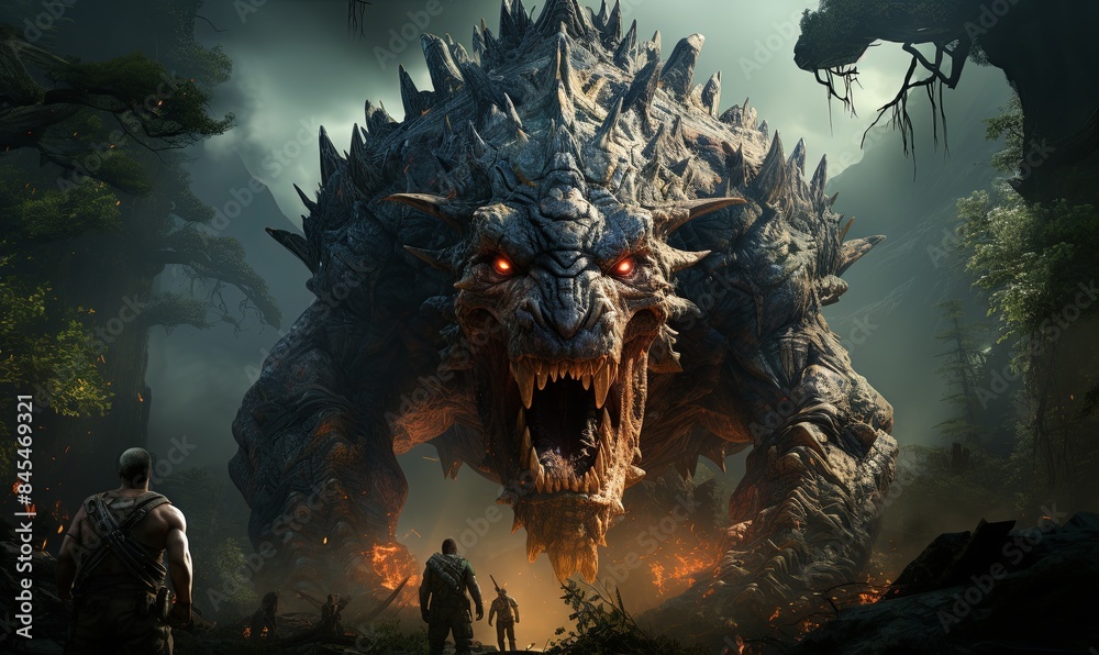 Large Monster With Red Eyes in Forest Large Monster With Red Eyes in Forest
