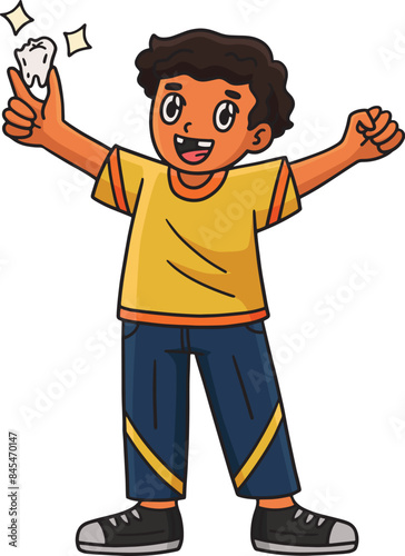 Dental Care Child Extracted Tooth Cartoon Clipart