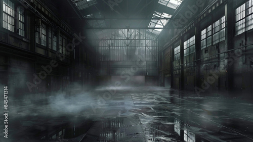 Edgy Industrial Warehouse Exhibition Background