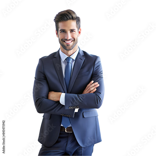 Lucky businessman over isolated