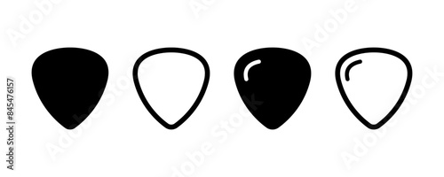 Guitar pick icon set. Mediaton icons. Vector illustration.