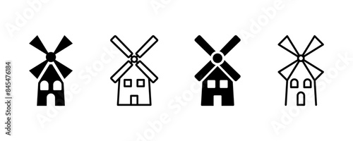 Windmile icons set. Windmile icons. Vector illustration. 