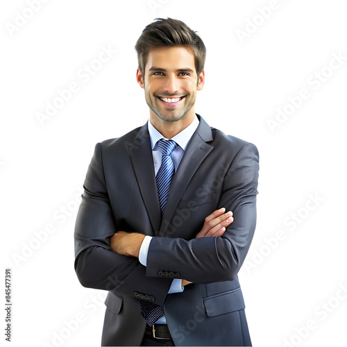 Lucky businessman over isolated