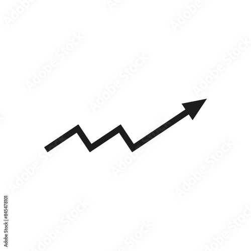 Graph and chart arrow. Vector illustration on white background. Flat style and design.