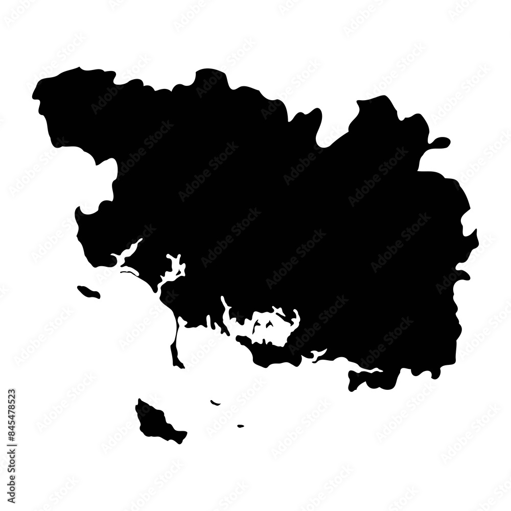 Morbihan department map, administrative division of France. Vector illustration.