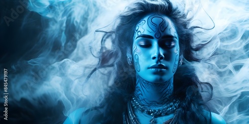 Description of Shiva a blueskinned Hindu deity in Hinduism. Concept Hindu Deity, Shiva, Blue Skin, Symbolism, Mythology
