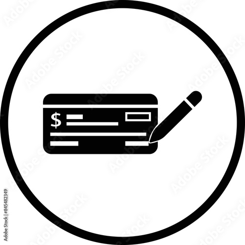 Payment check icon in flat style. vector for apps or website bank cheque symbol. paycheck sign in black Bank Check related glyph icon. Isolated on transparent background.