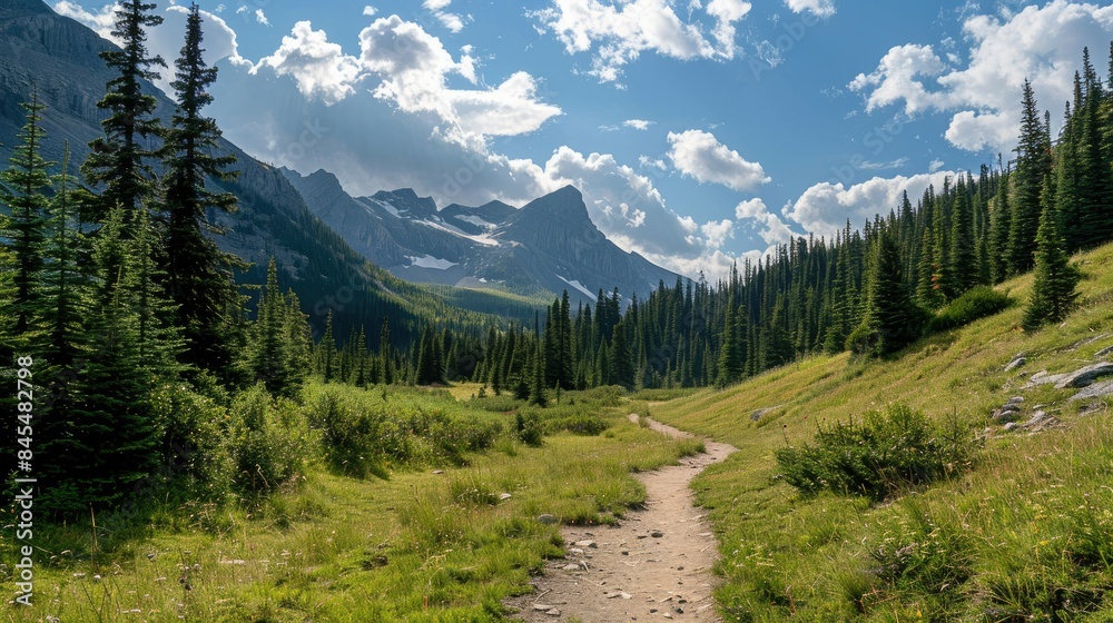 View of the mountain on a long hiking trail to see View of the mountain on a long hiking trail to see