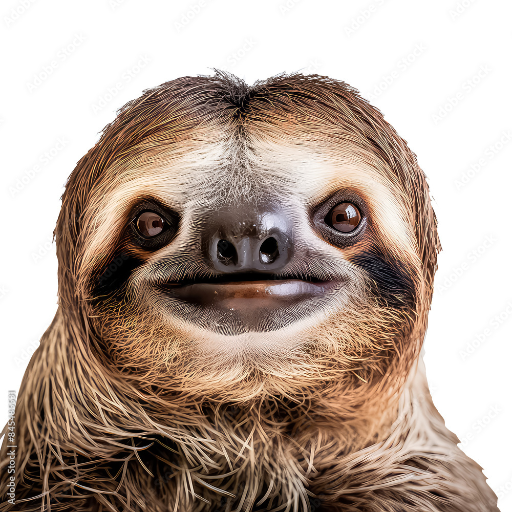 Naklejka premium sloth portrait on white background