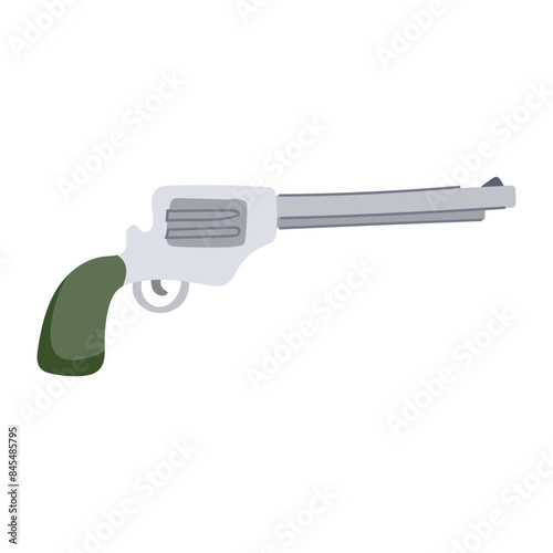 sheriff wild west pistol cartoon. magnum rifle, table hat, rope poster sheriff wild west pistol sign. isolated symbol vector illustration
