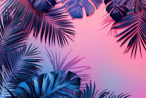 Summer tropical silhouette and gradient background.