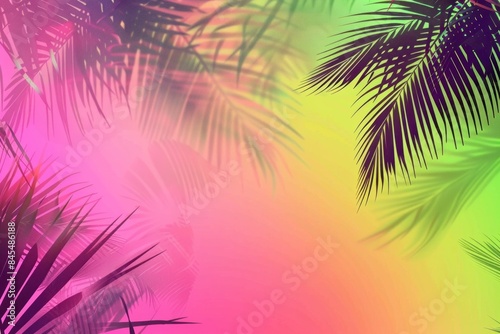 Summer tropical silhouette and gradient background.