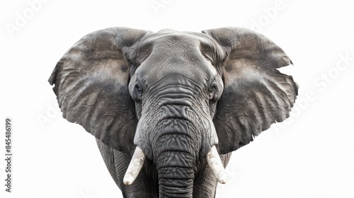 photo of an elephant's head on a white background © Amien19