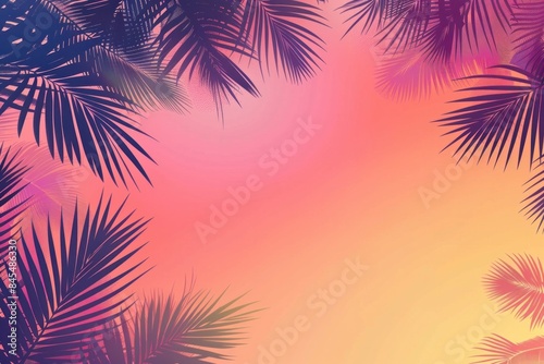 Summer tropical silhouette and gradient background.