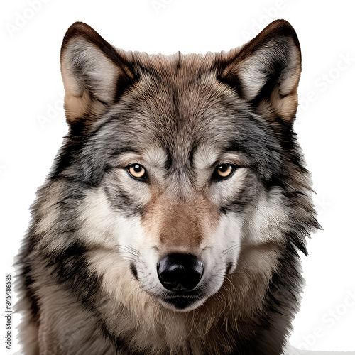 A wolf with a fierce look on its face