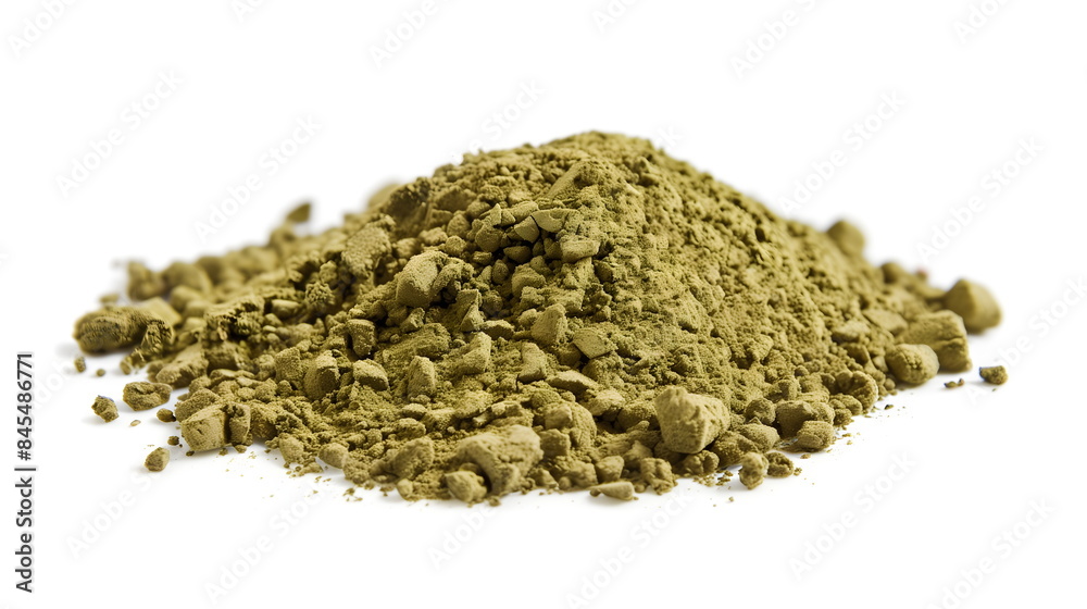 Green Tea powder on white back ground Green Tea powder on white back ground