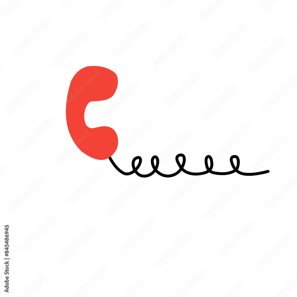 Fototapeta premium telephone icon with cable