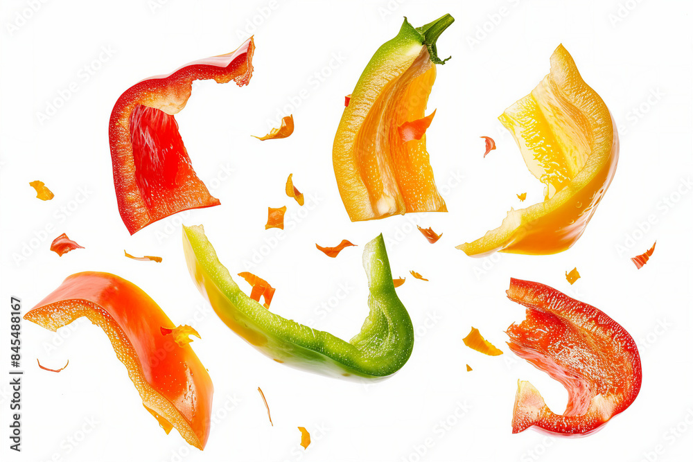 Image of tasty organic vegetables generated with ai technology isolated on white color background
