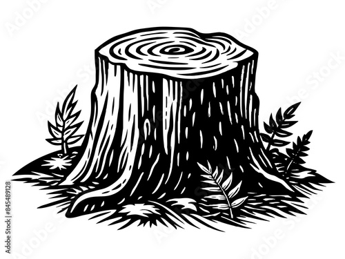 wood stump logo illustration