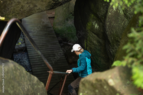 Tableau sur toile Wandern in Adrspach, Felsenstadt in Tschechien