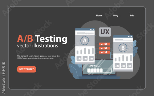 A B Testing UX concept. Flat vector illustration