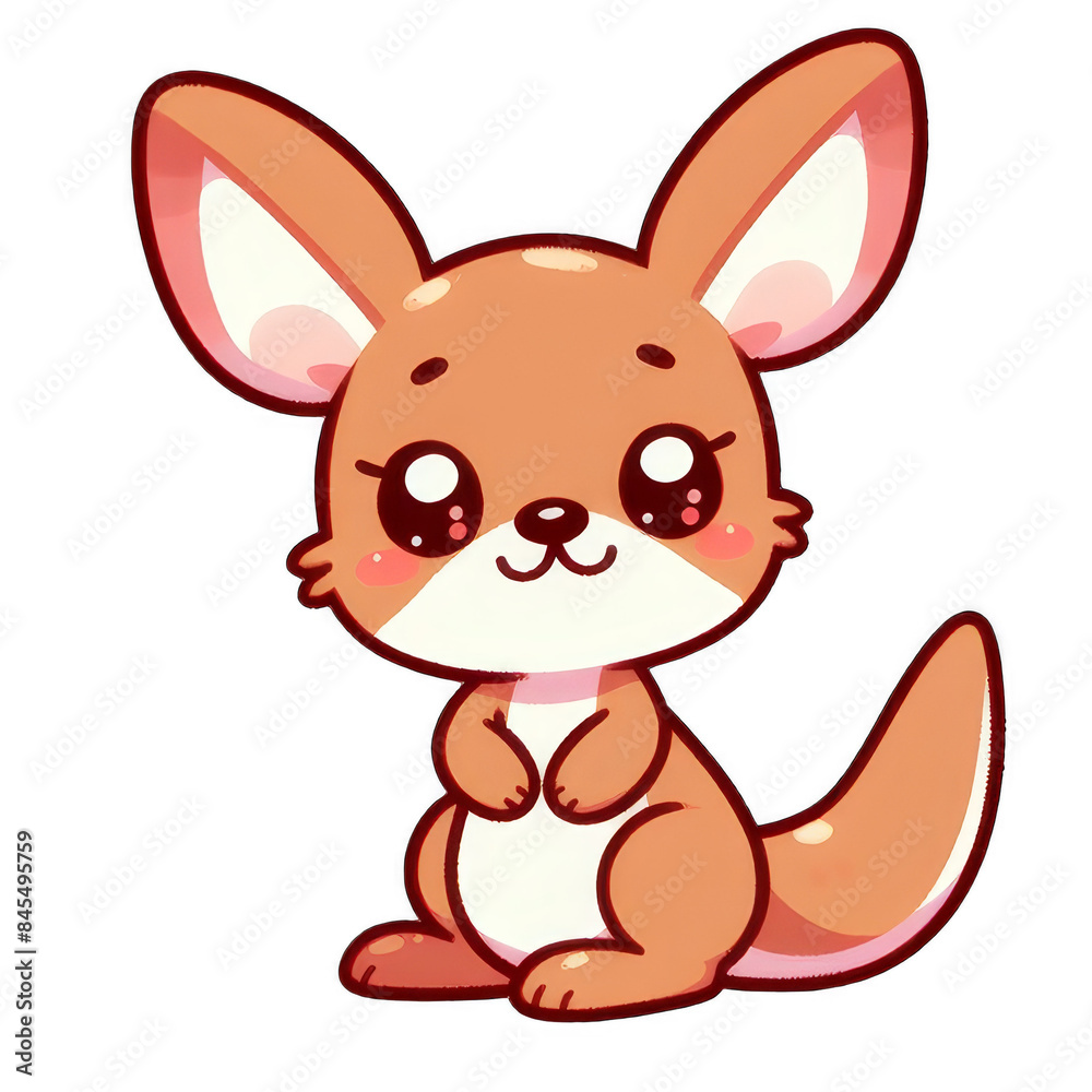 A cute cartoon kangaroo with a big smile on its face