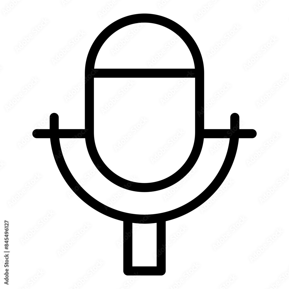 microphone line icon vector illustration isolated on white background microphone line icon vector illustration isolated on white background
