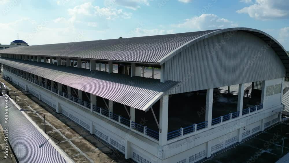 krabi town Market hall in street. Wonderful aerial view flight drone krabi town Market hall in street. Wonderful aerial view flight drone