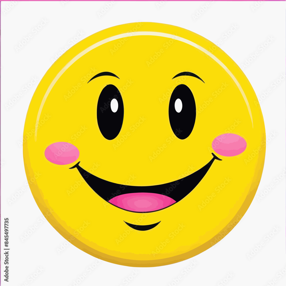 Fototapeta premium a yellow smiley face with a pink nose